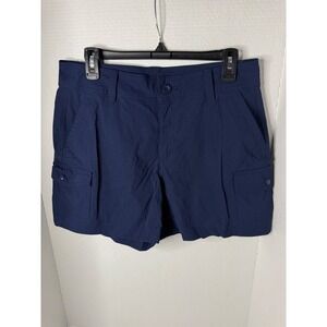 Eddie Bauer Women's Navy Blue Cargo Shorts Size 8 Outdoor Hiking Casual